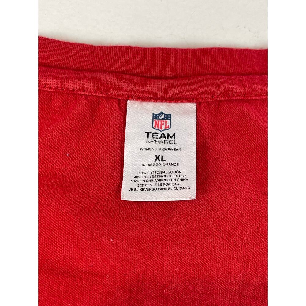NFL Team Apparel Womens Red Atlanta Falcons V Neck Short Sleeve Tee XL - Picture 5 of 7
